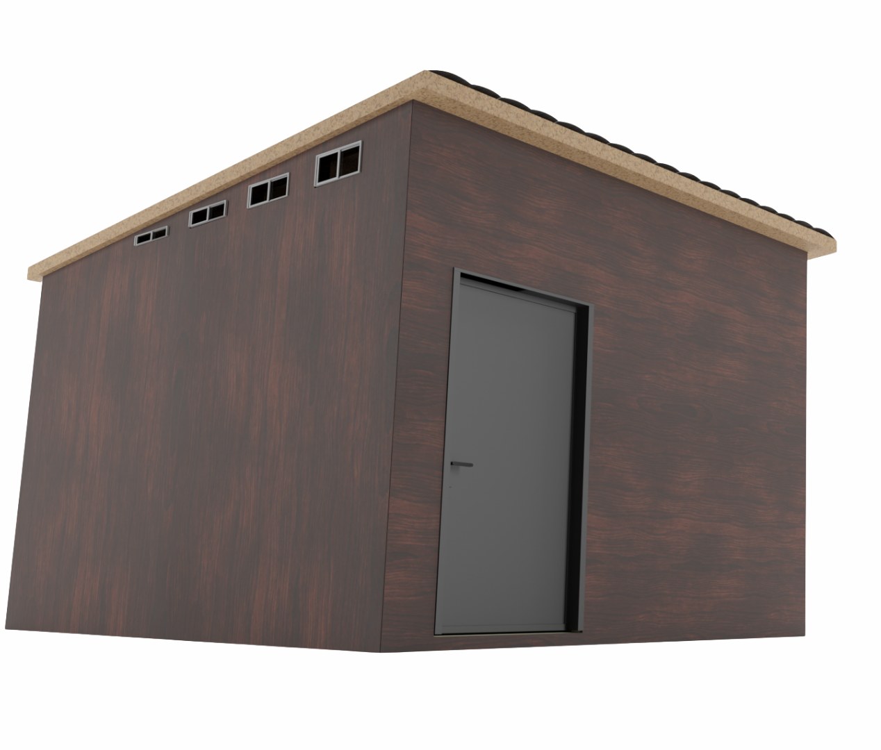 Final exterior render of the NOOK shelter